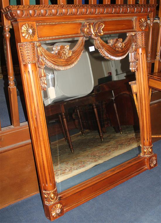 A 20th century rectangular parcel gilt wall mirror, 4ft 5.5in. x 4ft